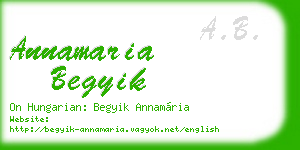 annamaria begyik business card